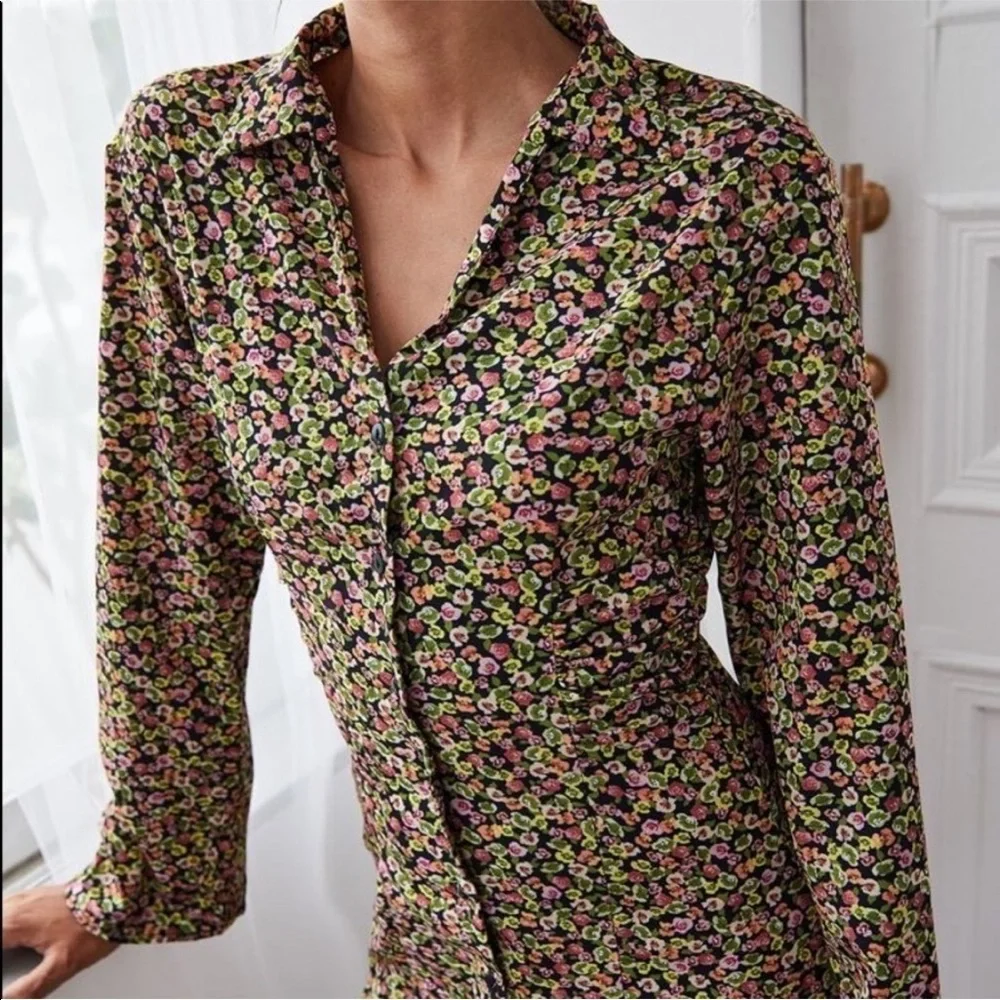 Zara Liberty Floral Printed Mini Dress | Boho Y2K 90s Retro - Picture 4 of 15
